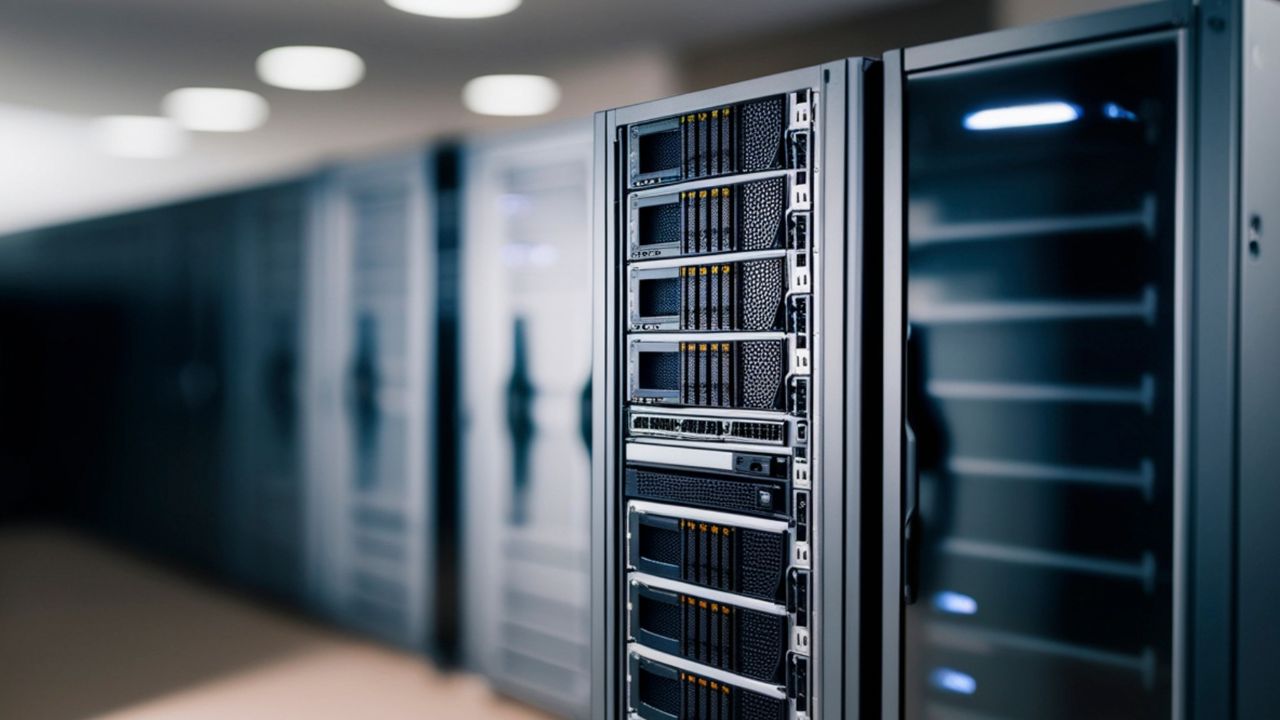 Servidores em rack corporativo